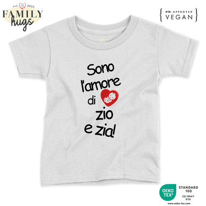 maglietta neonato -solo l amore di zio e zia