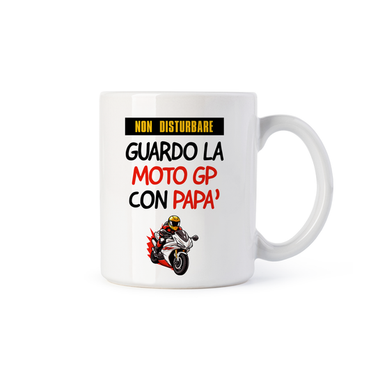 tazza Mug-non disturbare sto gardando il moto ge con mio papa