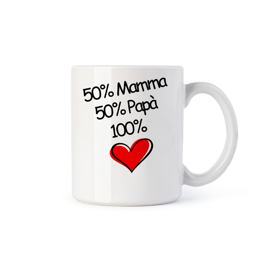 tazza Mug- 50 mamma 50 papa 100 amore