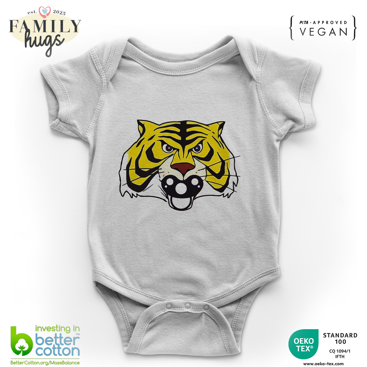 body neonato - tigre con il ciuccio - manga