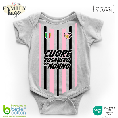 body neonato -cuore rosanero come nonno