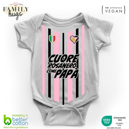 body neonato -cuore rosanero come papà