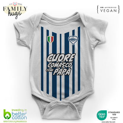 body neonato -cuore comasco biancoblu come papà