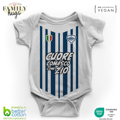 body neonato -cuore comasco biancoblu come zio