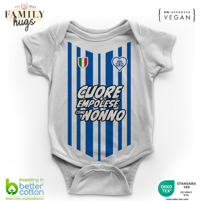 body neonato -cuore empolese azzurro come nonno