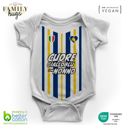 body neonato -cuore cuore gialloblu come nonno