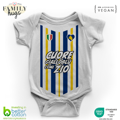 body neonato -cuore cuore gialloblu come zio