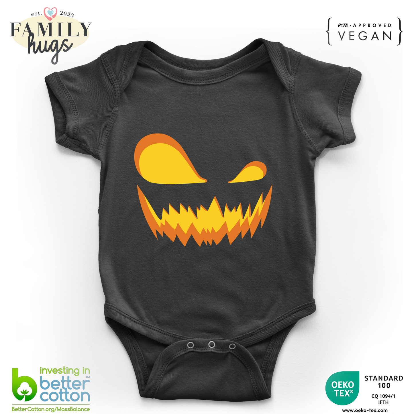 body neonato - mostro zucca halloween