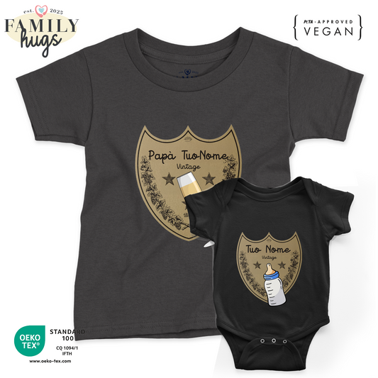 Maglietta e Body - etichetta champagne francese personalizzabile