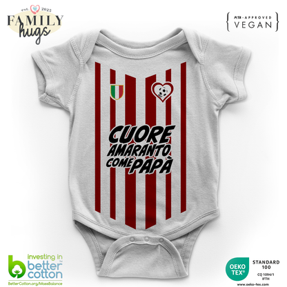 body neonato -cuore amaranto come papà