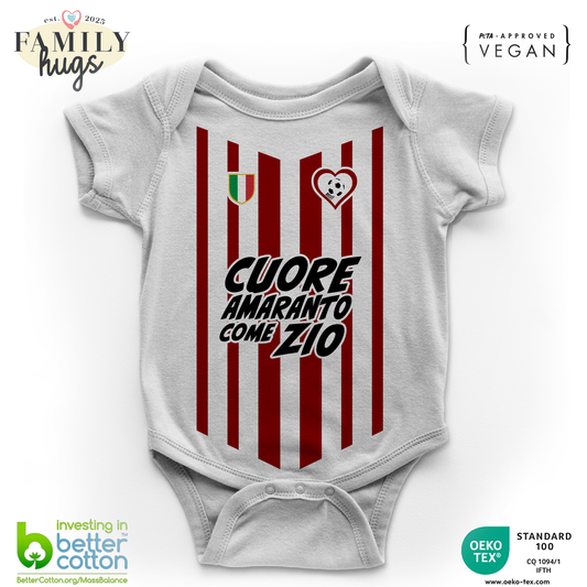body neonato -cuore amaranto come zio