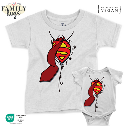 Magliette Papà/Neonato - super papa camicia