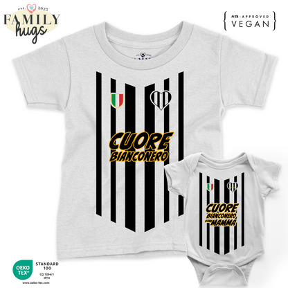 Maglietta e Body - Cuore bianconero come mamma