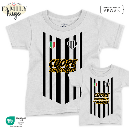 Magliette Mamma/Bambino- Cuore bianconero come Mamma