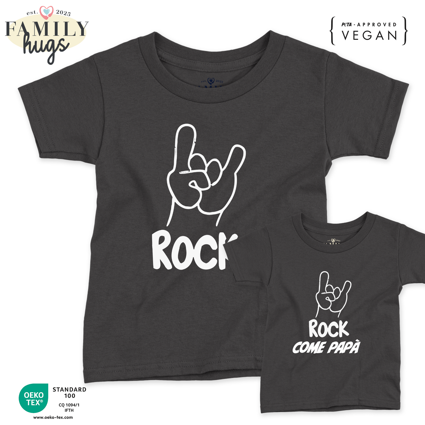 Magliette Papà/Neonato - Rock come Papà