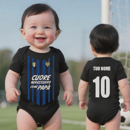 body neonato -cuore neroazzurro come papa