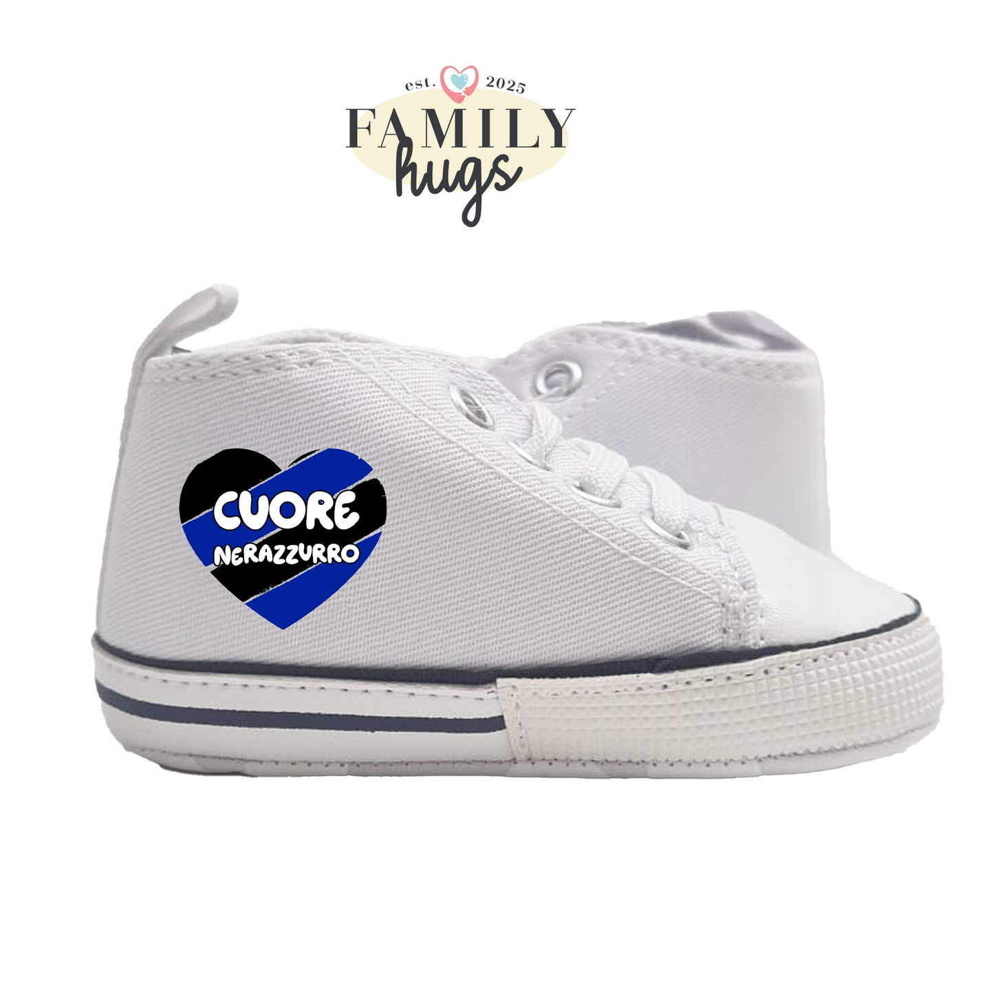 Sneakers Scarpine - cuore nerazzurro 0-6 mesi - FamilyHugs.it