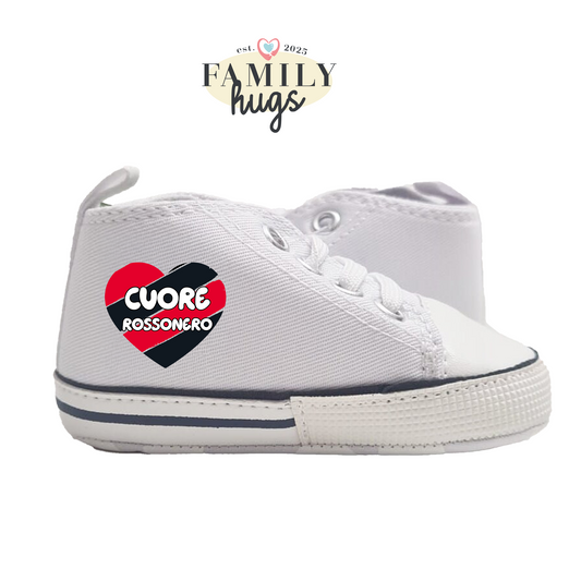 Sneakers Scarpine - cuore rossonero 0-6 mesi - FamilyHugs.it